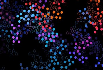 Dark Blue, Red vector backdrop with artificial intelligence data.