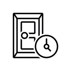 Black line icon for during
