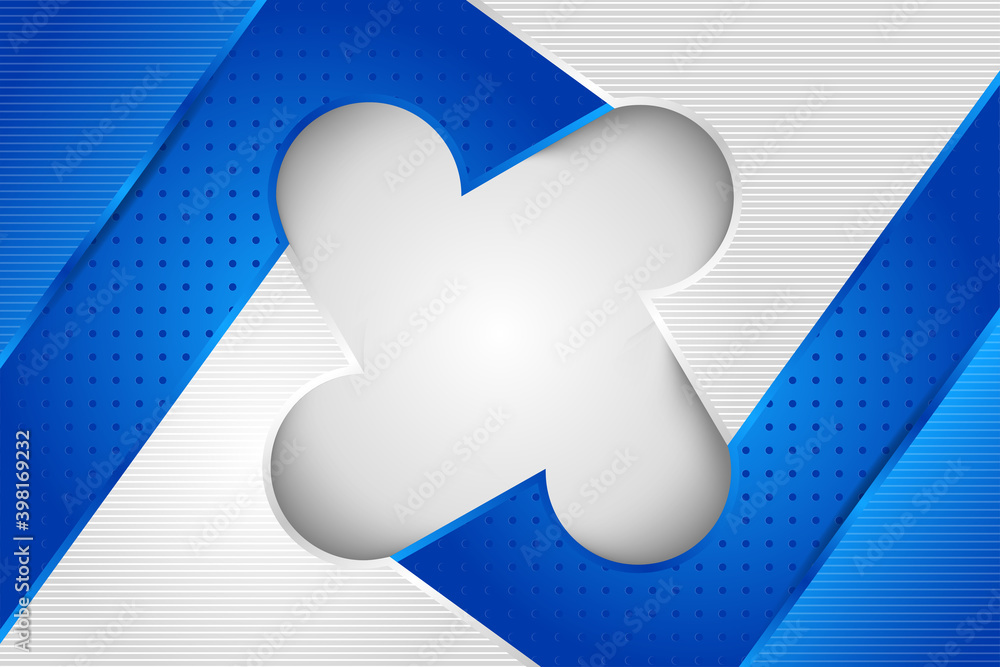 Poster modern abstract geometric background template design use white, grey, and blue gradient colors. tran