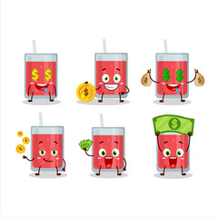 Watermelon Juice cartoon character with cute emoticon bring money