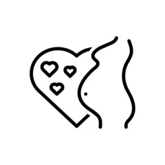 Black line icon for pregnant

