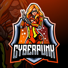 Cyberpunk mascot. esport logo design