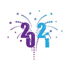 Happy New Year 2021. with Fireworks