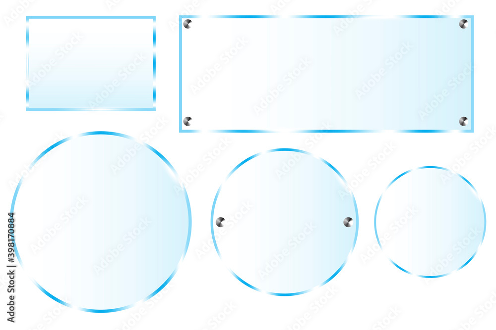 Poster realistic plexiglass for banner design. plexiglass in abstract style on white background. blank temp