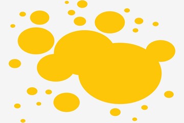 Yellow colour bubbles like design on white background