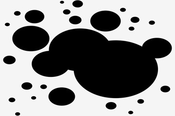 Black colour bubbles like design on white background