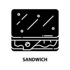 sandwich icon, black vector sign with editable strokes, concept illustration