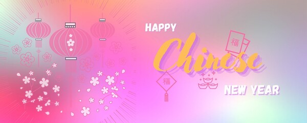 Chinese New Year artwork decoration abstract on pink background