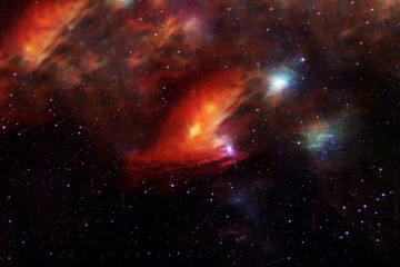 Colored beautiful galaxy. Elements of this image were furnished by NASA.