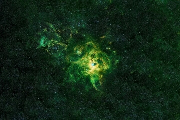 Green galaxy in deep space. Elements of this image were furnished by NASA.