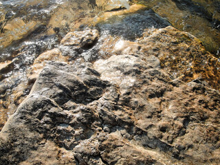 Rock formations on the shore of Beaver Lake, Hobbs State Park, Arkansas