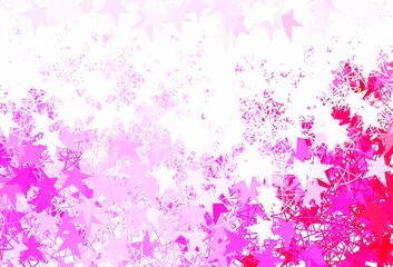Light Pink vector backdrop with small and big stars.