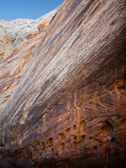 Strange geological textures and vivid colors of the Great Wash in late autumn, Capitol Reef National Park, south central Utah