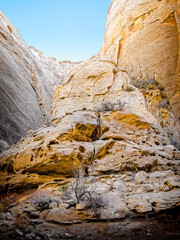 Strange colors and textures of The Great Wash canyon in late autumn, Capitol Reef National Park, south central Utah