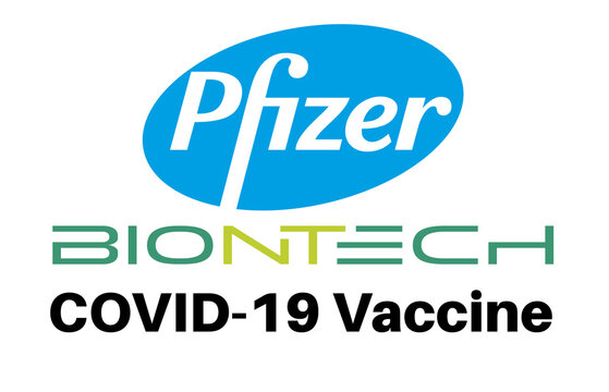 SWINDON, UK - DECEMBER 5, 2020: Pfizer BioNTech Vaccine Approved for use on a white background