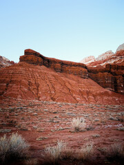 Strange colors and textures of The Great Wash canyon in late autumn, Capitol Reef National Park, south central Utah