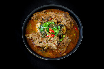 Korean Food Pork Rib Hangover Soup which is called Ppyeodagwihaejang-gug