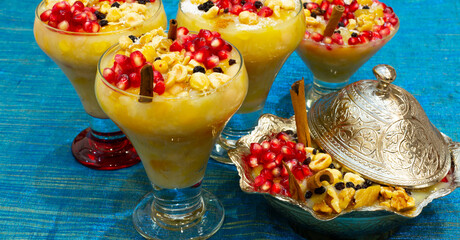 Traditional delicious Turkish dessert; Ashura (Asure)