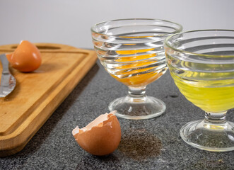 Separating egg yolk from white