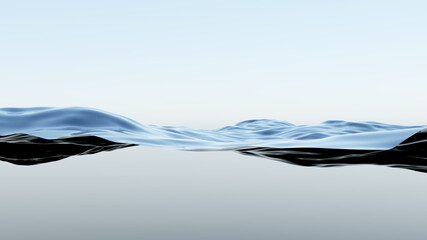 Water wave surface on gray background