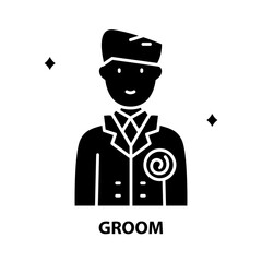 groom symbol icon, black vector sign with editable strokes, concept illustration