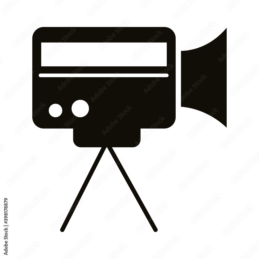 Poster video camera block style icon