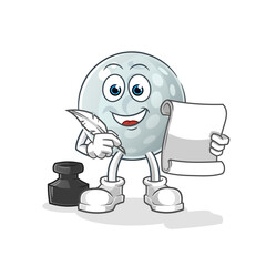 golf ball writer vector. cartoon character