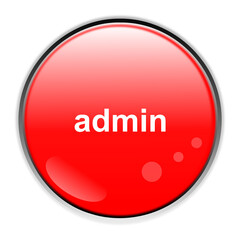 red button with white sign admin