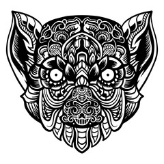 Fototapeta premium Drawing zentangle lemur head for coloring page, shirt design effect, logo, tattoo and decoration