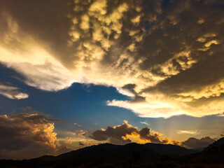 sunset in the mountains