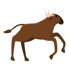 Wildebeest animal icon. Cartoon of wildebeest animal vector icon for web design isolated on white background