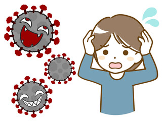 ウイルスに戸惑う男性