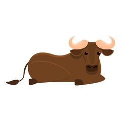 Rest wildebeest icon. Cartoon of rest wildebeest vector icon for web design isolated on white background