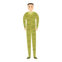 Obraz premium Armed military uniform icon. Cartoon of armed military uniform vector icon for web design isolated on white background