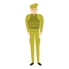 Defence military uniform icon. Cartoon of defence military uniform vector icon for web design isolated on white background