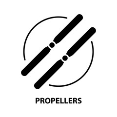 propellers icon, black vector sign with editable strokes, concept illustration