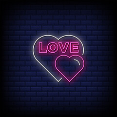 Love neon sign style text