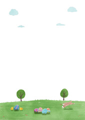 イースター　背景素材　水彩手描き