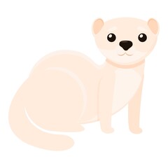 White cute mink icon. Cartoon of white cute mink vector icon for web design isolated on white background