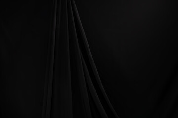 Black Curtain drape wave with studio lighting