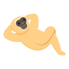 Gibbon resting icon. Cartoon of gibbon resting vector icon for web design isolated on white background