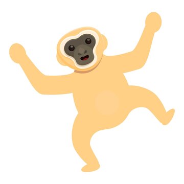 Gibbon dancing icon. Cartoon of gibbon dancing vector icon for web design isolated on white background