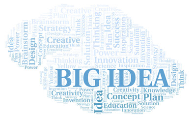 Obraz premium Big Idea typography word cloud create with the text only.