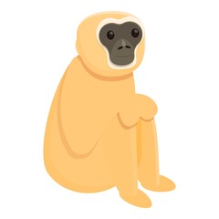 Gibbon sad icon. Cartoon of gibbon sad vector icon for web design isolated on white background