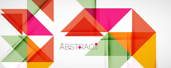 Geometric abstract background. Techno color triangle shapes. Vector illustration for covers, banners, flyers and posters and other designs