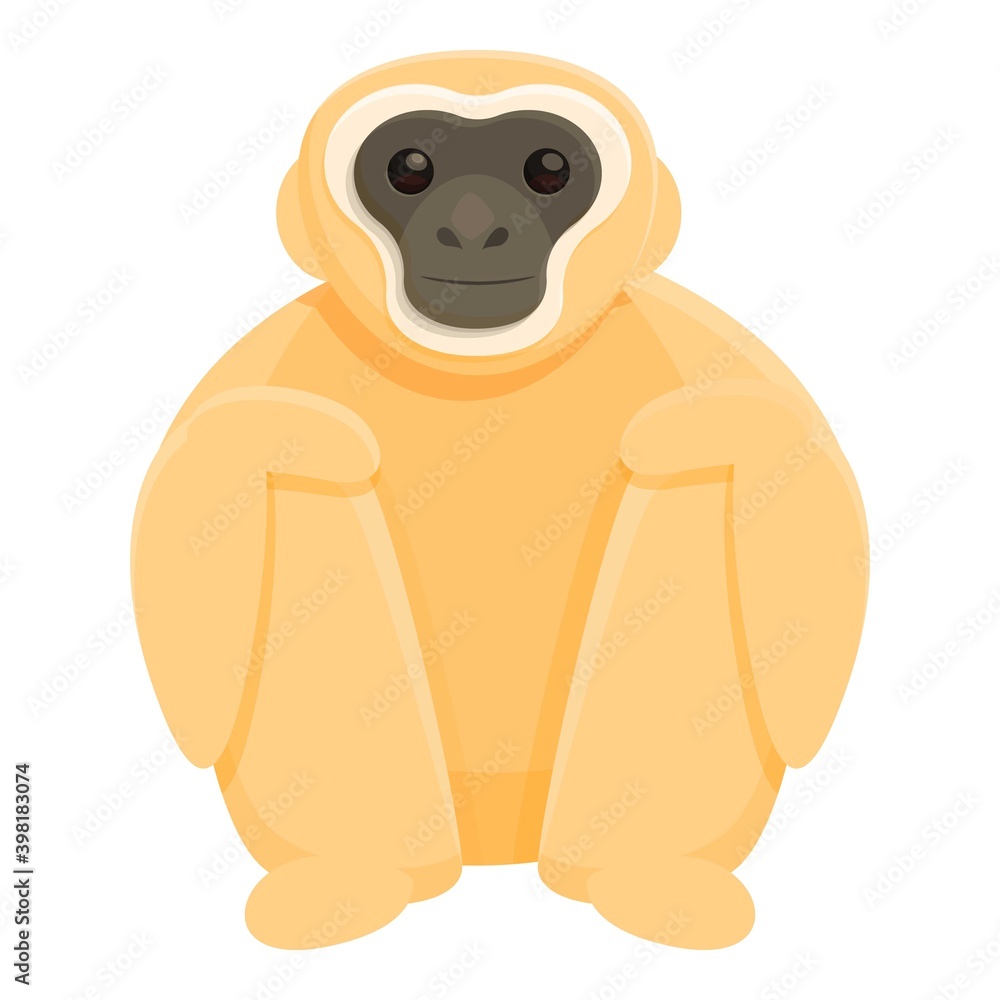 Poster gibbon zoo icon. cartoon of gibbon zoo vector icon for web design isolated on white background