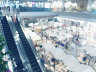 Defocused blurred background of shopping mall