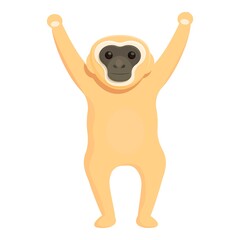 Obraz premium Gibbon winner icon. Cartoon of gibbon winner vector icon for web design isolated on white background