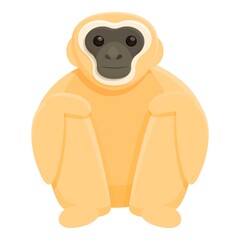 Naklejka premium Gibbon zoo icon. Cartoon of gibbon zoo vector icon for web design isolated on white background
