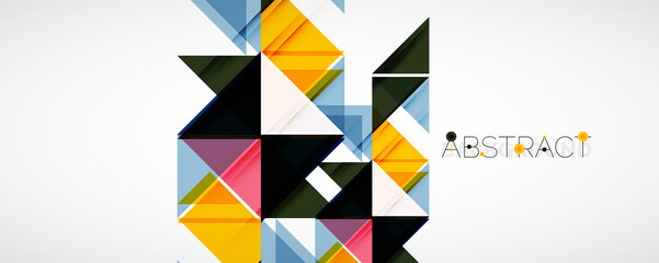 Set of vector triangle geometric backgrounds. Vector illustration for covers, banners, flyers and posters and other designs